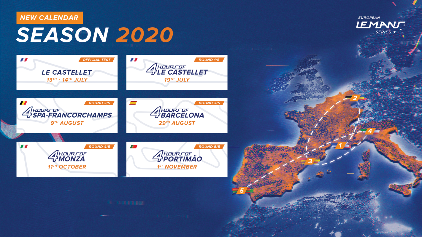 Nouveau calendrier provisoire de l’European Le Mans Series 2020